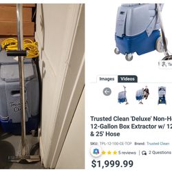 Trusted Clean 'Deluxe' Non-Heated 12-Gallon Box Extractor w/ 12" Wand & 25' Hose