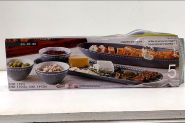 Pandex 5-piece Beaded Melamine Serveware Set