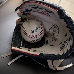 Baseball mitt+ baseball