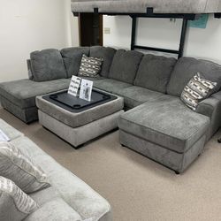 Ashley Double Chaise Sectional- Brand New