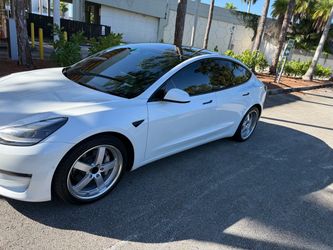 Tesla Model 3 White Sedan long range