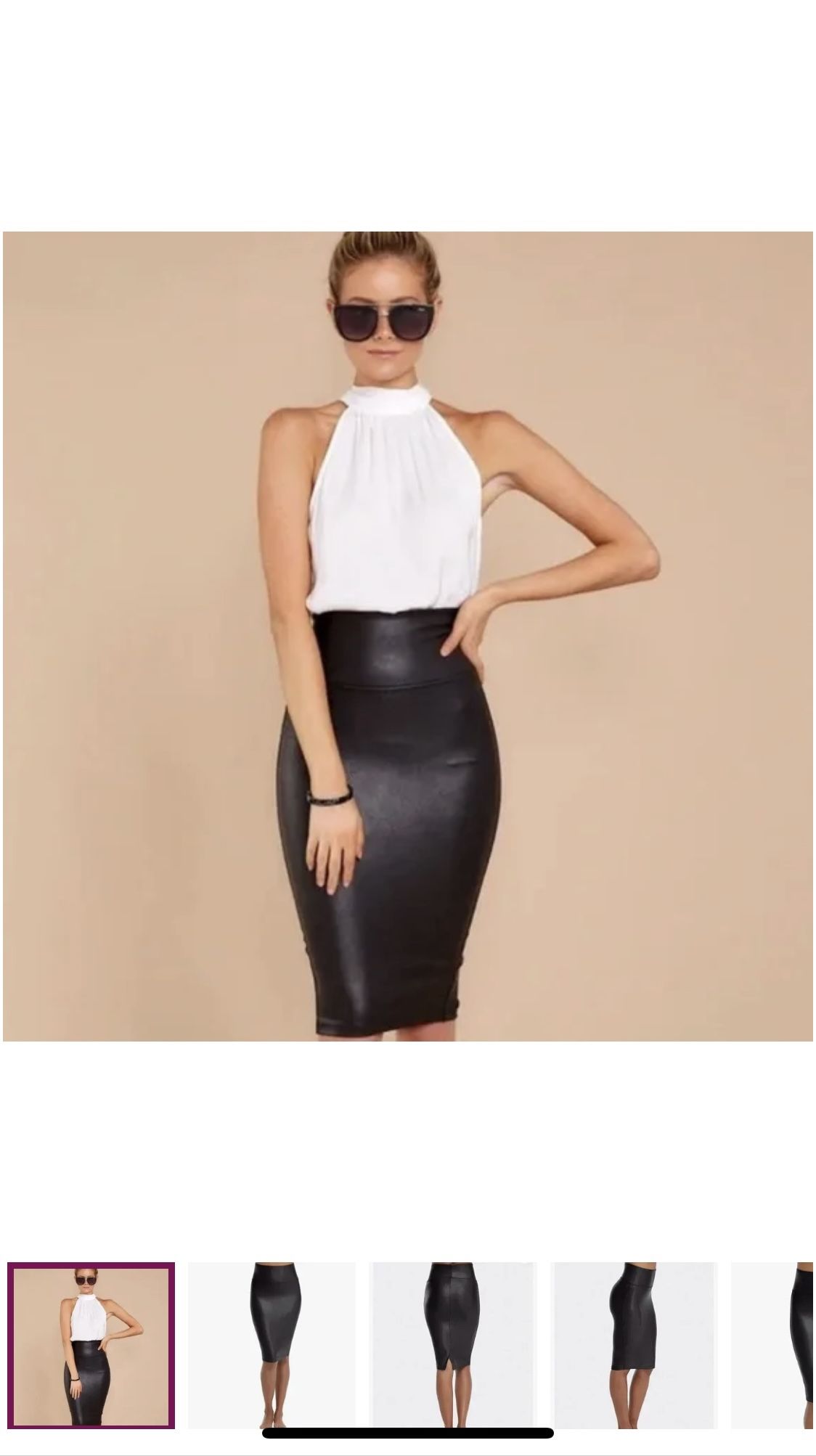 Spanx Faux Leather Pencil Skirt NWT SIZE M