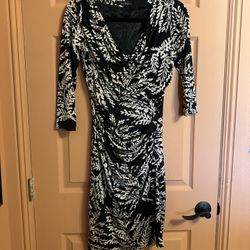 Black And White Body Con Dress. Mango. Small