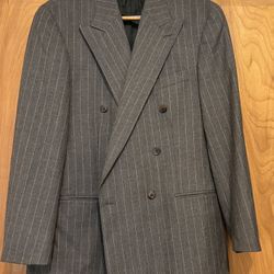 Vintage Ralph Lauren polo club, double breasted, pinstriped, suit jacket