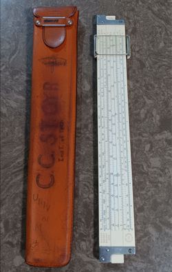 Antique rare find Keuffel & Esser Co. Slide ruler in Original leather case model #4083-3