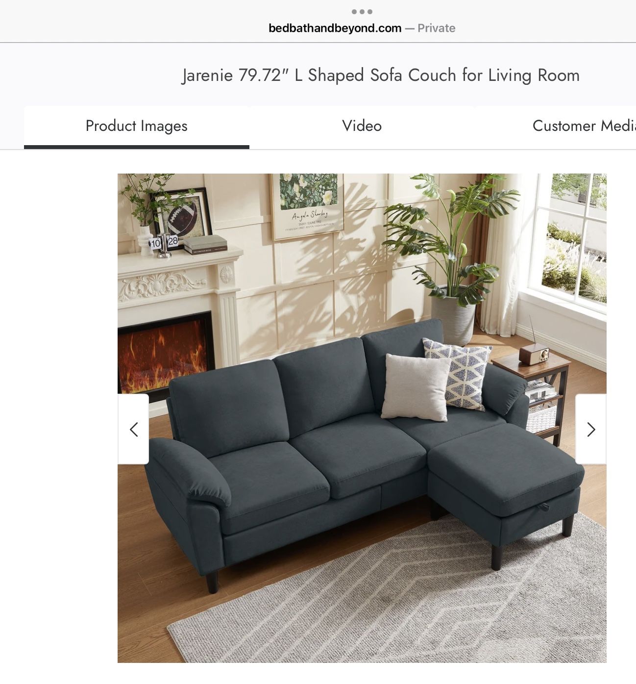 Jarenie 79.72" L Shaped Sofa Couch for Living Room