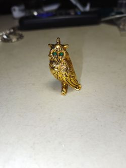 Max Factor perfume owl pendant