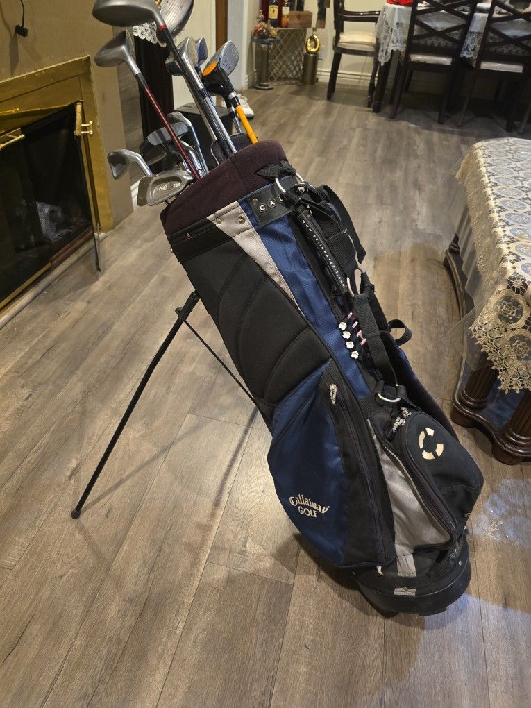 CALLAWAY STANDBAG WITH GOLF CLUBS ( 15 CLUBS SET)