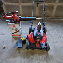 Toro Electic Mower And Leaf Blower