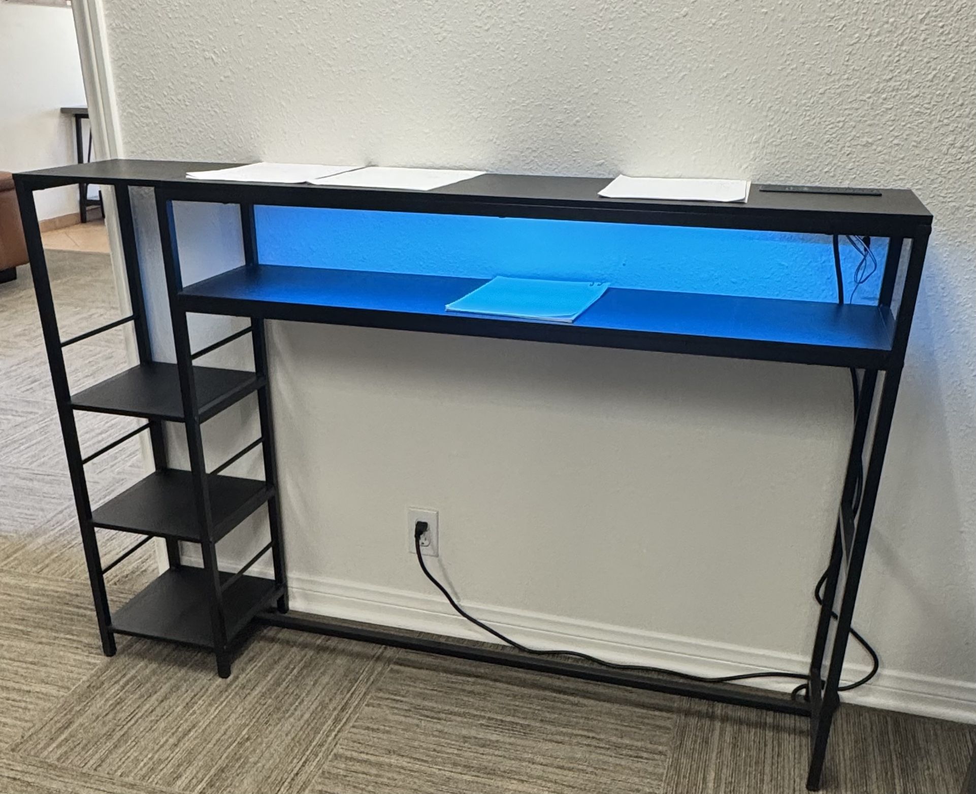 Entryway Table With LED Lights, Outlets & USB-c