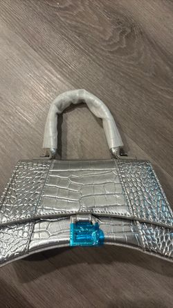 Silver balenciaga purse