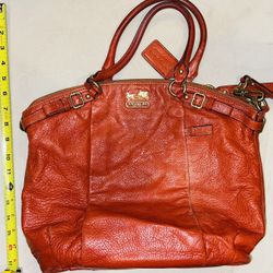 COACH Burnt Orange Red Leather Purse
