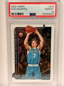 2025 Topps Kon Knueppel Rookie RC #204 PSA 10 GEM MINT Hornets
