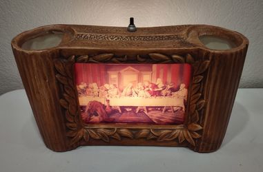 Vintage TV Lamp/Vase With Lenticular/3d Last Supper 