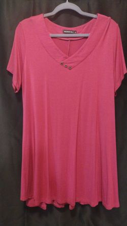 Monurro plus size 1X top pink