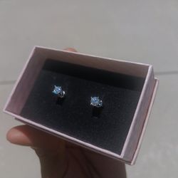Moissanite Stud Earrings/ 4 Prongs /VVS 1 Clarity/ 0.5 Ct/ .925 Sterling Silver