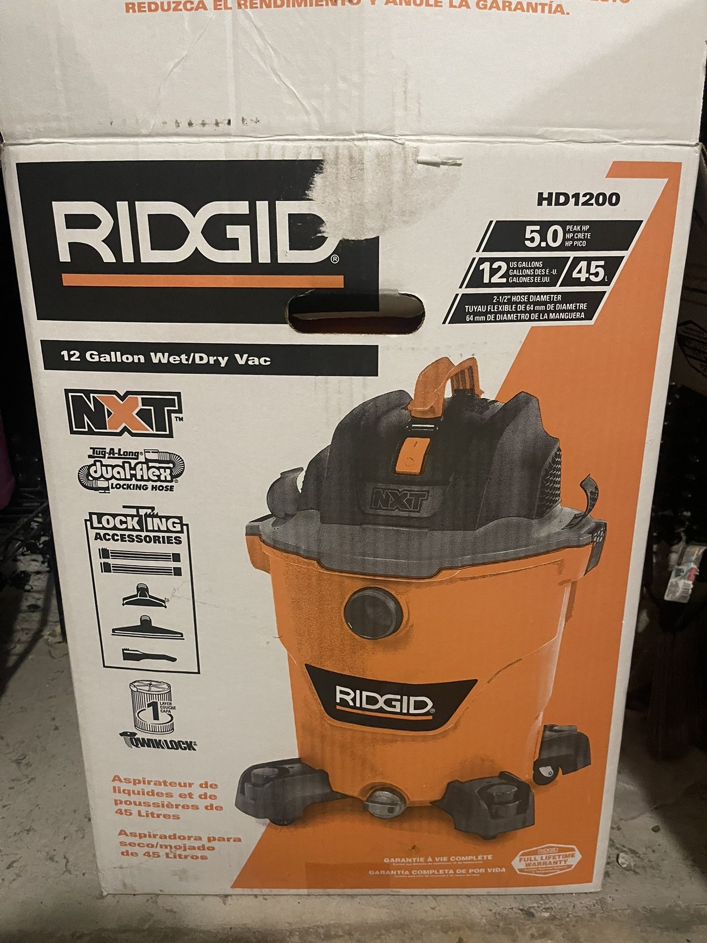 Ridgid 12 Gallon Wet/ Dry Vac