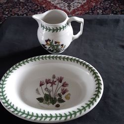 Portmeirion Botanic Garden Oval Bowl and Creamer