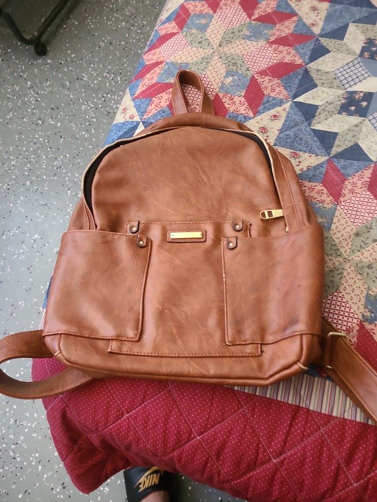 Leather School Backpack $35