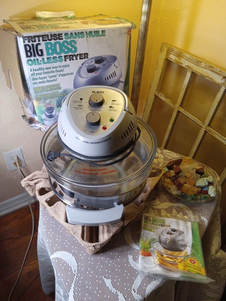 Big Boss 8605 16qt 1300W Air Fryer & Convection Oven - Silver W Manuals No Trays