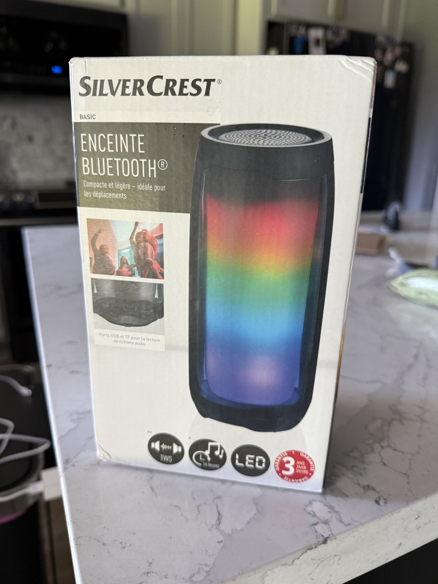 LED Bluetooth Speaker Silver Crest