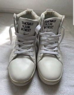 European White Leather High Top Zilong Men Shoes 