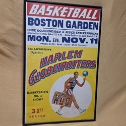 Selling an original, vintage 1957 basketball promotional  banner 