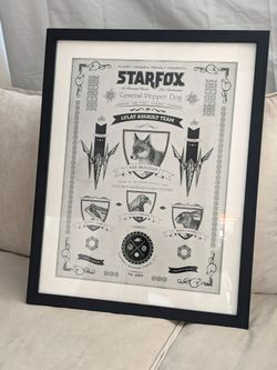 Star Fox framed poster 24x30