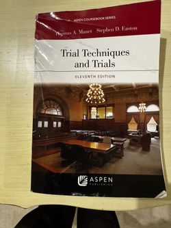 Book Legal  Trial Techniques And Trials