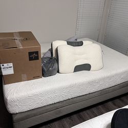 Bed frame and gel mattress queen size