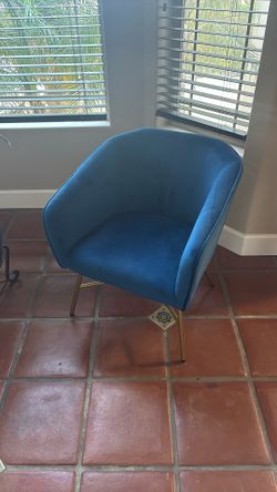Blue Suede Chair
