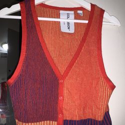 Collision Colorful Vest Cardigan 