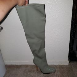Public Desire sage green high boots size 7