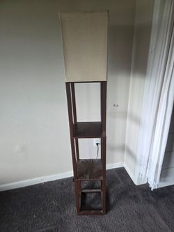 2 Shelf Lamp - Brown with Cream Shade