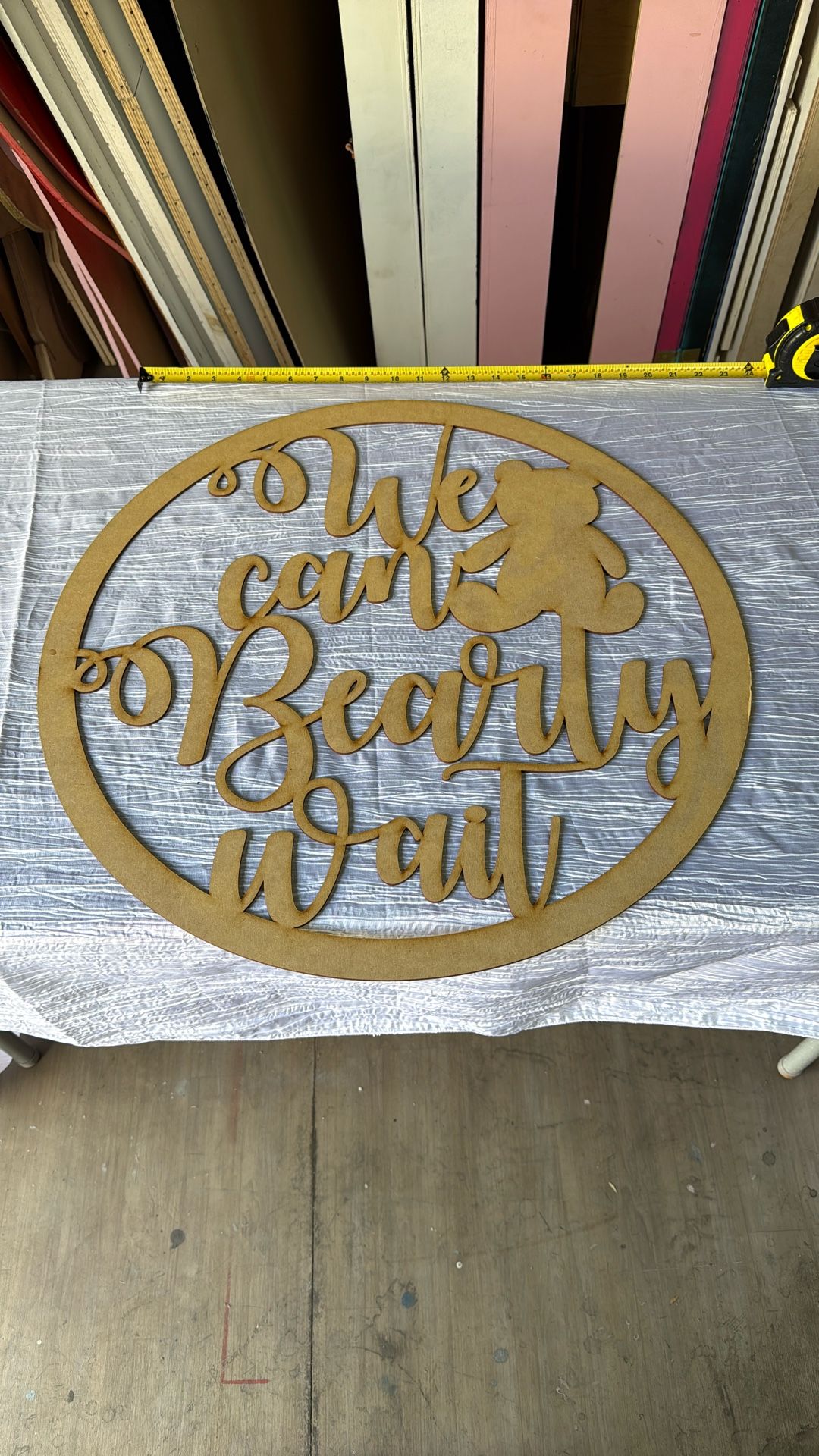 We Can Bearly Wait 2’ Wood Laser Cut Sign