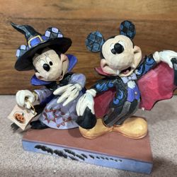 Mickey And Minnie Dracula & Witch Statue