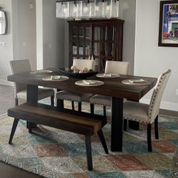 Dinning Table- Bench And 4 Chairs 