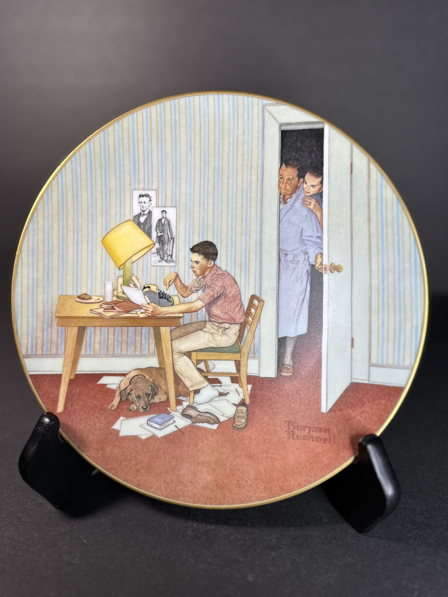 THE AMERICAN FAMILY SERIES by NORMAL ROCKWELL PLATE THE STUDENT