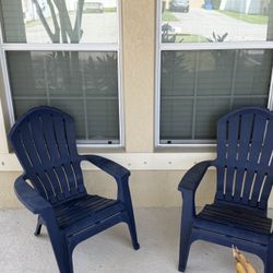 Midnight Blue Resin Adirondack Chairs 