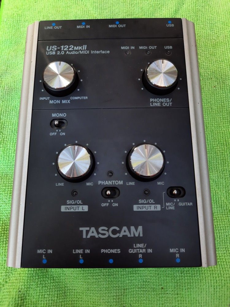 Tascam US122MKII Professional Audio USB MIDI Interface Controller Studio Music Recording Unit