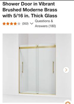 Elmbrook 55-60 in. W x 74 in. H Sliding Frameless Shower Door in Vibrant Brushed Moderne Brass with 5/16 in. Thick Glass