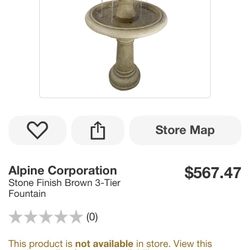 Alpine Corporation Stone Finish Brown 3-Tier Fountain