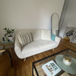 Ivory Sofa “love seat” + Pillows