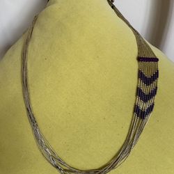 Liquid Silver Necklace Vintage Sterling With Design 