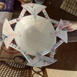 Vintage 1980s Memphis Style Studio Pottery Bowl – Clay & Color – 17” – Rare