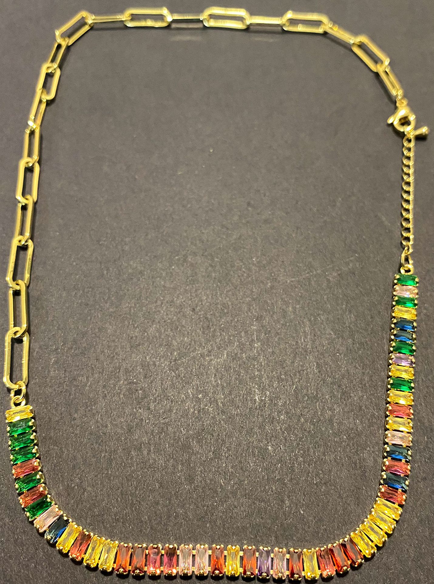 Gold Multi-Color Necklace Chocker