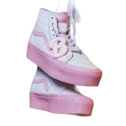VANS X BARBIE SK8-HI TAPERED STACKFORM SHOE TRUE WHITE/PINK WOMENS 