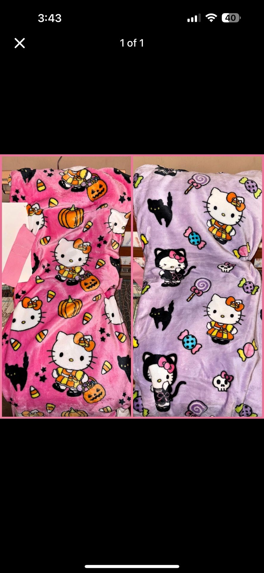 2 Pack Of Hello Kitty Blankets