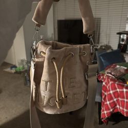 Soft Plush Tan Bucket Bag 