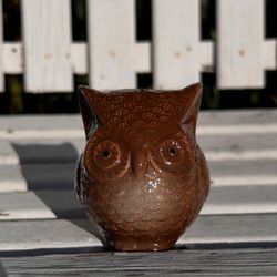🦉 Brown Ceramic Owl Figurine 🦉
